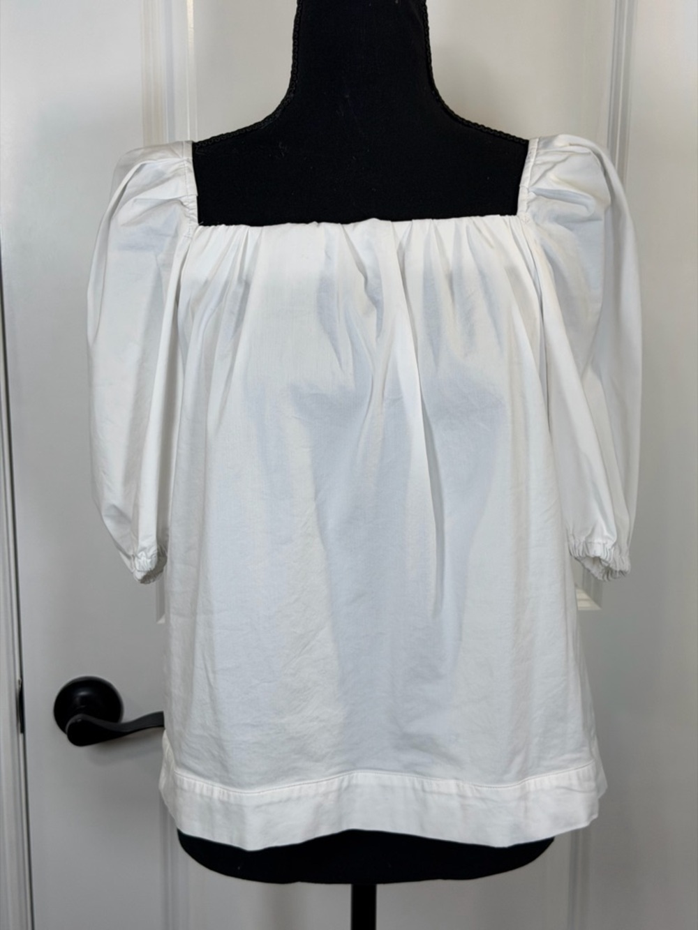 Finley White Square Neck Puff Sleeve Blouse